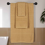 Superior Chevron Zero Twist Cotton Jacuqard 3 Piece Towel Set