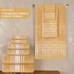 Zero-Twist Cotton Jacquard Towel Set 9 Piece - Sadie