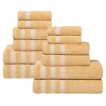 Superior Brea Zero Twist Cotton Ribbed Geometric 12 Piece Towel Set