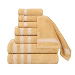 Superior Brea Zero Twist Cotton Ribbed Geometric 8 Piece Towel Set