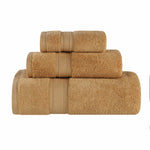 Superior Chevron Zero Twist Cotton Absorbent Solid 3 Piece Towel Set