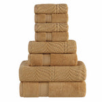 Superior Chevron Zero Twist Solid Jacquard Cotton 8 Piece Towel Set