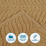 Superior Chevron Zero Twist Cotton Jacuqard 3 Piece Towel Set