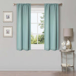 Solid Machine Washable Room Darkening Blackout Curtains, Set of 2