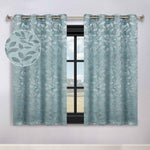 Leaves Room Darkening Washable Blackout Curtain Panels, Set of 2