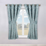 Blackout Window Curtains Leaves Pattern Room Darkening Set of 2