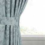 Blackout Window Curtains Leaves Pattern Room Darkening Set of 2