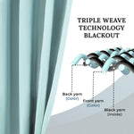 Solid Machine Washable Room Darkening Blackout Curtains, Set of 2