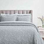 Floral Cotton Matelassé Bedspread Set Hibiscus Jacquard (3-Piece)