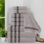 Superior Brea Zero Twist Cotton Ribbed Geometric 9 Piece Towel Set