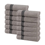 Brea Zero-Twist Cotton Ribbed Face Towel Set 12 Piece