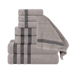 Superior Brea Zero Twist Cotton Ribbed Geometric 8 Piece Towel Set