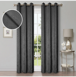 Blackout Window Curtains Wave Geometric Room Darkening Washable Set of 2