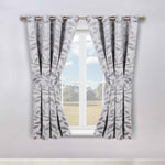 Blackout Window Curtains Leaves Pattern Room Darkening Set of 2