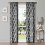Ribbon Trellis Washable Room Darkening Blackout Curtains, Set of 2