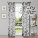 Leaves Machine Washable Room Darkening Blackout Curtains, Set of 2