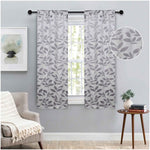 Leaves Room Darkening Washable Blackout Curtain Panels, Set of 2