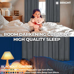 Blackout Window Curtains Solid Room Darkening Washable Set of 2