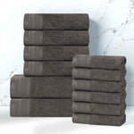 Cotton Waffle Border Towel Set 12-Piece - Honeycomb