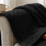 Holly Grid Fluffy Fleece Blanket - Modern Soft Embossed Bed Throw