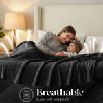 Holly Grid Fluffy Fleece Blanket - Modern Soft Embossed Bed Throw