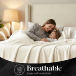 Holly Grid Fluffy Fleece Blanket - Modern Soft Embossed Bed Throw