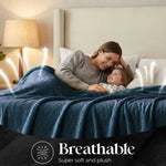 Holly Grid Fluffy Fleece Blanket - Modern Soft Embossed Bed Throw