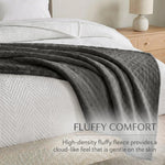 Holly Grid Fluffy Fleece Blanket - Modern Soft Embossed Bed Throw