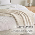Holly Grid Fluffy Fleece Blanket - Modern Soft Embossed Bed Throw