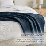 Holly Grid Fluffy Fleece Blanket - Modern Soft Embossed Bed Throw