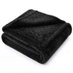 Holly Grid Fluffy Fleece Blanket - Modern Soft Embossed Bed Throw