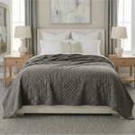 Holly Grid Fluffy Fleece Blanket - Modern Soft Embossed Bed Throw