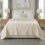 Holly Grid Fluffy Fleece Blanket - Modern Soft Embossed Bed Throw