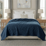 Holly Grid Fluffy Fleece Blanket - Modern Soft Embossed Bed Throw