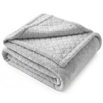 Holly Grid Fluffy Fleece Blanket - Modern Soft Embossed Bed Throw