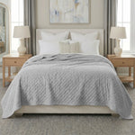 Holly Grid Fluffy Fleece Blanket - Modern Soft Embossed Bed Throw