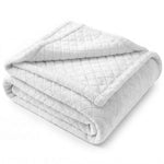 Holly Grid Fluffy Fleece Blanket - Modern Soft Embossed Bed Throw