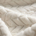 Hope Herringbone Fluffy Fleece Blanket - Soft All-Season Throw