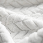Hope Herringbone Fluffy Fleece Blanket - Soft All-Season Throw