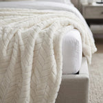 Hope Herringbone Fluffy Fleece Blanket - Soft All-Season Throw