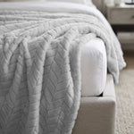 Hope Herringbone Fluffy Fleece Blanket - Soft All-Season Throw