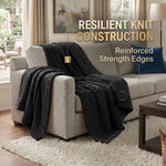 Hope Herringbone Fluffy Fleece Blanket - Soft All-Season Throw