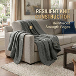Hope Herringbone Fluffy Fleece Blanket - Soft All-Season Throw
