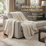 Hope Herringbone Fluffy Fleece Blanket - Soft All-Season Throw