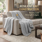 Hope Herringbone Fluffy Fleece Blanket - Soft All-Season Throw