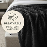 Hope Herringbone Fluffy Fleece Blanket - Soft All-Season Throw