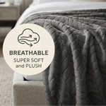 Hope Herringbone Fluffy Fleece Blanket - Soft All-Season Throw
