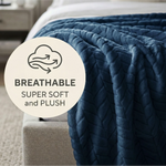 Hope Herringbone Fluffy Fleece Blanket - Soft All-Season Throw