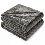 Hope Herringbone Fluffy Fleece Blanket - Soft All-Season Throw
