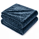 Hope Herringbone Fluffy Fleece Blanket - Soft All-Season Throw